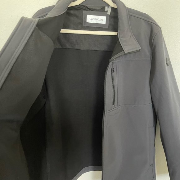 ❌SOLD❌Calvin Klein Windbreaker Water Resistant Zip Up Black Jacket Size XL - Picture 4 of 8